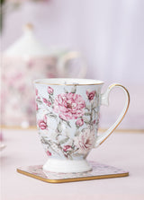 Ashdene Raspberry Rose - Powder Blue Footed Mug