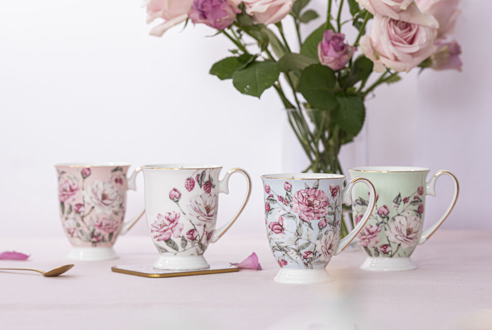 Ashdene Raspberry Rose - Green Footed Mug