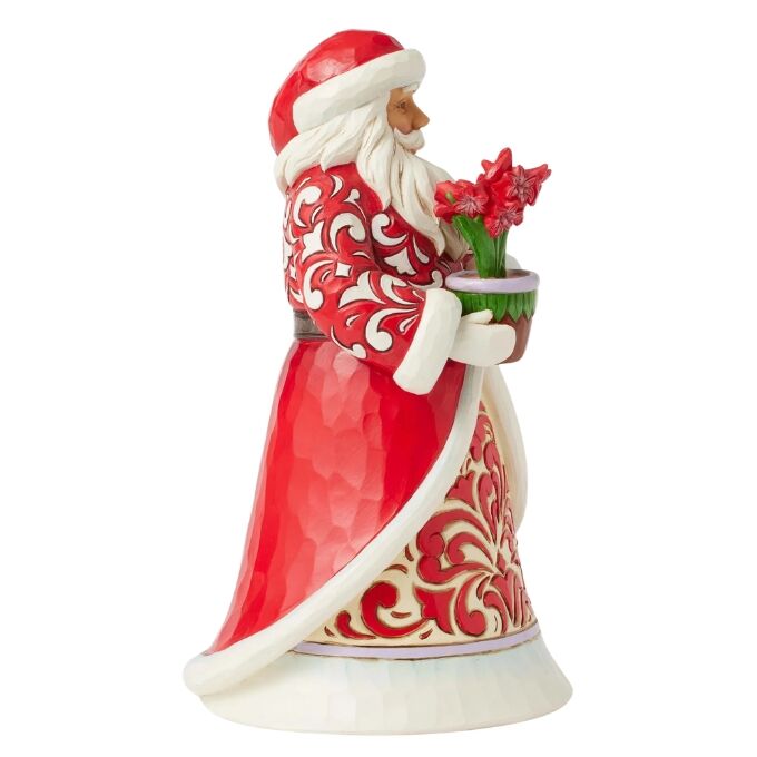 Jim Shore Heartwood Creek Blooms of the Season - Santa with Blooming Amaryllis