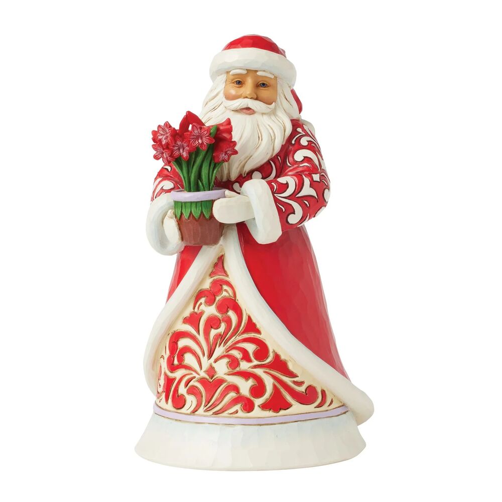 Jim Shore Heartwood Creek Blooms of the Season - Santa with Blooming Amaryllis