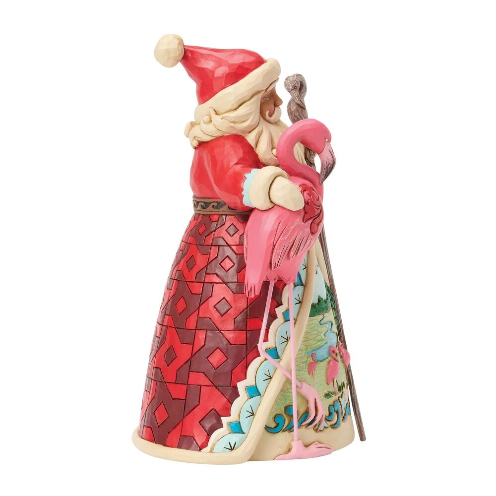 Jim Shore Heartwood Creek Coastal Christmas - Santa with Flamingo