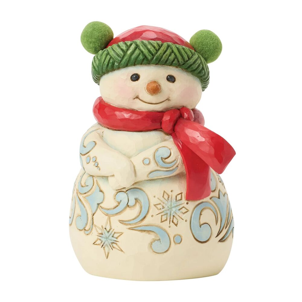 Jim Shore Heartwood Creek - Snowman Pom Pom Hat Mini Figurine