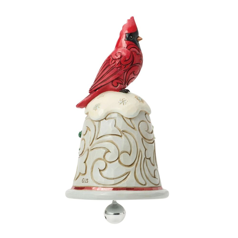 Jim Shore Heartwood Creek - Cardinal Perched on Bell Pint Sized Figurine