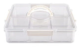 Alfresco Lane 6 Compartment Square Grazing Box with Carry Handles - Clear