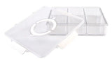 Alfresco Lane 6 Compartment Square Grazing Box with Carry Handles - Clear