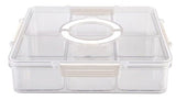 Alfresco Lane 6 Compartment Square Grazing Box with Carry Handles - Clear