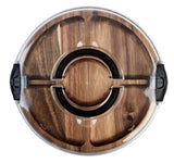 Alfresco Lane Acacia Wood 5 Compartment Round Grazing Platter with Lid