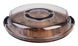 Alfresco Lane Acacia Wood 5 Compartment Round Grazing Platter with Lid