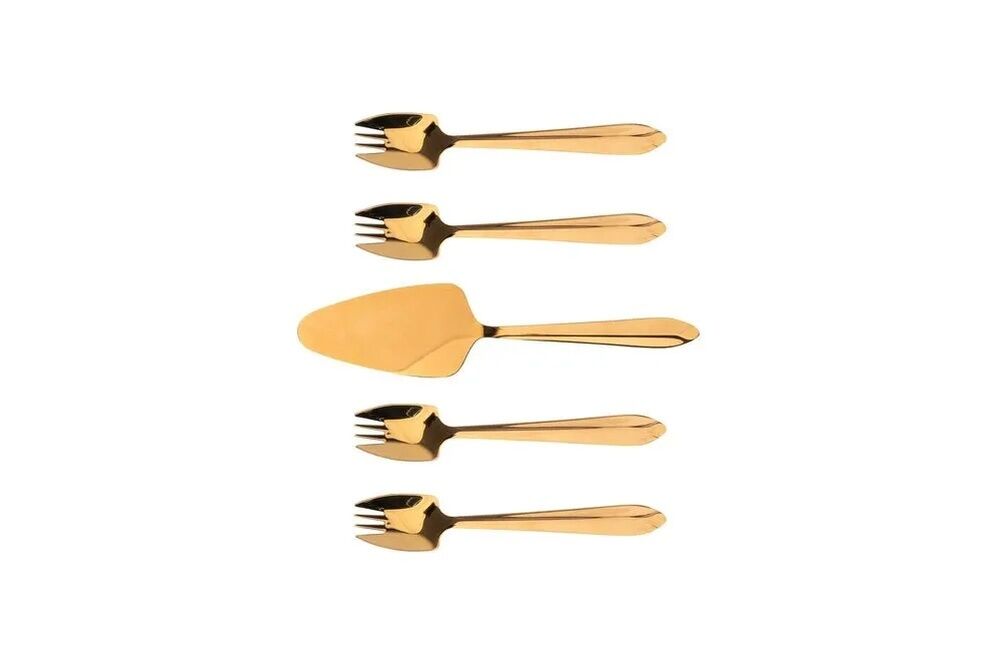 Splayd Cake Server And Splayd Rose Gold Set of 5