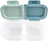 Melii - Luxe 2-Compartment Snack Containers Blue Mint (Set of 2)