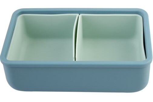 Melii - Luxe Silicone Bento Box with Dividers 700ml Blue Mint