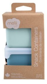 Melii - Luxe Silicone Snack Containers 236ml Blue Mint (Set of 2)