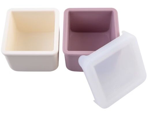 Melii - Luxe Silicone Snack Containers 236ml Pink Ivory (Set of 2)