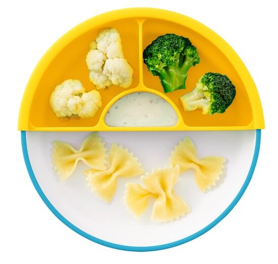Omie - Toddler Plate & Divider Blue