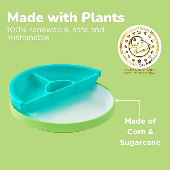Omie - Toddler Plate & Divider Green