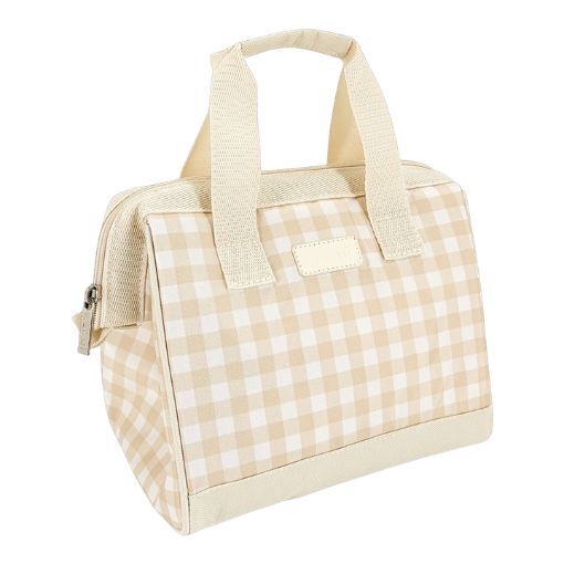 Sachi Insulated Lunch Bag - Beige Gingham