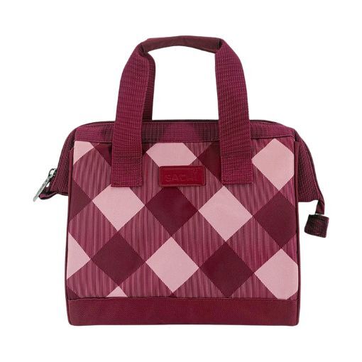 Sachi Insulated Lunch Bag - Burgundy Tartan