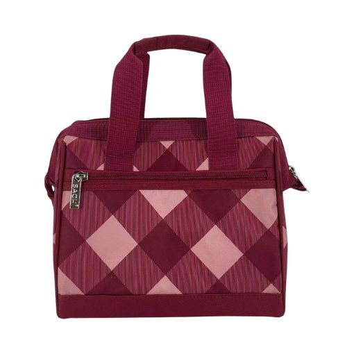 Sachi Insulated Lunch Bag - Burgundy Tartan