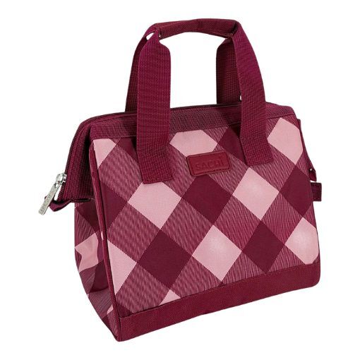 Sachi Insulated Lunch Bag - Burgundy Tartan