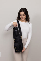 Sachi Crossbody Insulated Bottle Bag - Black - Large
