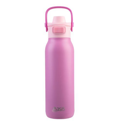 Oasis Ceramic Double Wall Insulated Verso Drink Bottle with Dual Spout - 750ml Berry Blast