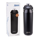 Oasis Capri Triple Wall Insulated Water Bottle - 1L Black