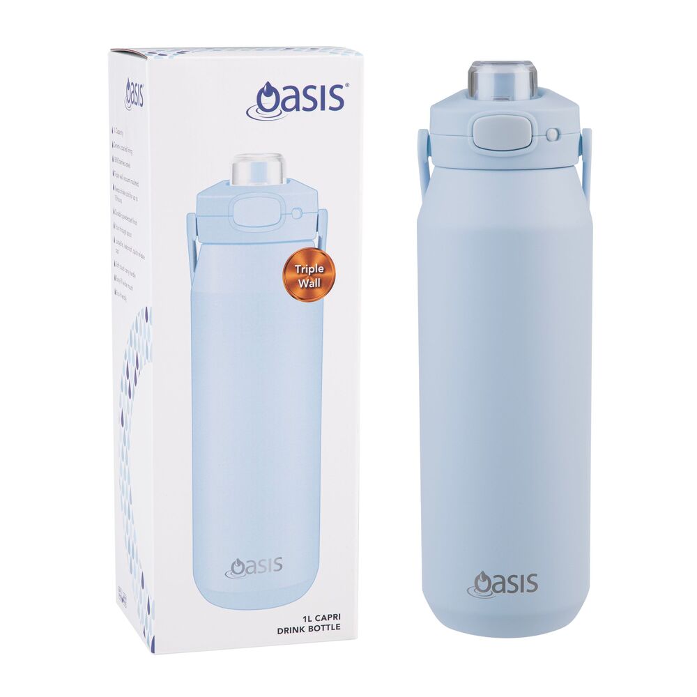 Oasis Capri Triple Wall Insulated Water Bottle - 1L Periwinkle