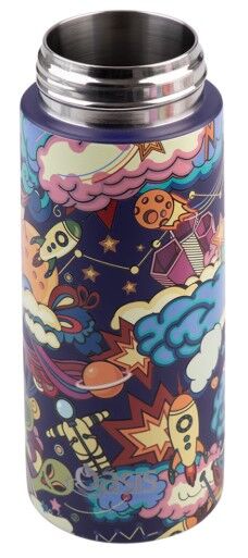 Oasis Double Wall Insulated Sipper Straw Kid's Drink Bottle - 550ml Alien Adventures