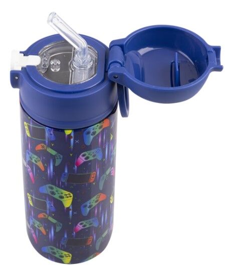 Oasis Double Wall Insulated Sipper Straw Kid's Drink Bottle - 550ml Gamer