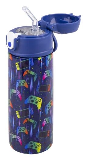 Oasis Double Wall Insulated Sipper Straw Kid's Drink Bottle - 550ml Gamer