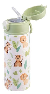Oasis Double Wall Insulated Sipper Straw Kid's Drink Bottle - 550ml Jungle Buddies