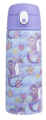 Oasis Double Wall Insulated Sipper Straw Kid's Drink Bottle - 550ml Mermaid Unicorns