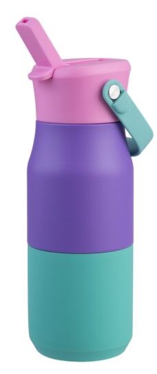 Oasis Double Wall Insulated Sipper Jnr Drink Bottle - 400ml Mermaid Purple