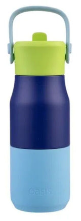 Oasis Double Wall Insulated Sipper Jnr Drink Bottle - 400ml Peacock Blue