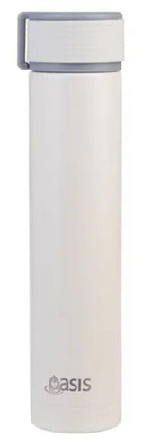 Oasis Double Wall Insulated Powdercoat Skinny Mini Drink Bottle - 250ml Alabaster