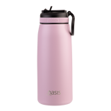 Oasis Sports Double Wall Insulated Water Bottle with Sipper - 780ml Blush