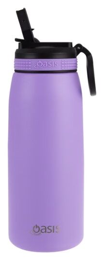 Oasis Sports Double Wall Insulated Water Bottle with Sipper - 780ml Lavender