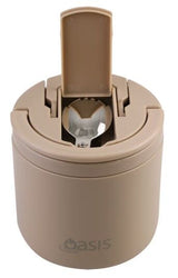 Oasis Double Wall Insulated Quick Release Lid & Spork Food Flask - 500ml Latte