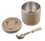 Oasis Double Wall Insulated Quick Release Lid & Spork Food Flask - 500ml Latte