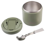 Oasis Double Wall Insulated Quick Release Lid & Spork Food Flask - 500ml Olive Green