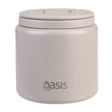 Oasis Double Wall Insulated Quick Release Lid and Spork Food Flask - 700ml Stone