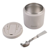 Oasis Double Wall Insulated Quick Release Lid and Spork Food Flask - 700ml Stone