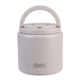Oasis Double Wall Insulated Quick Release Lid and Spork Food Flask - 700ml Stone