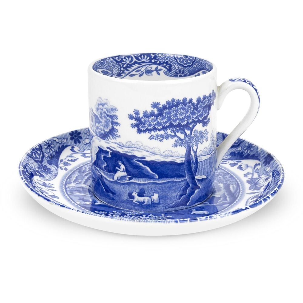 Spode Blue Italian - Espresso Cup and Saucer (Set of 4)