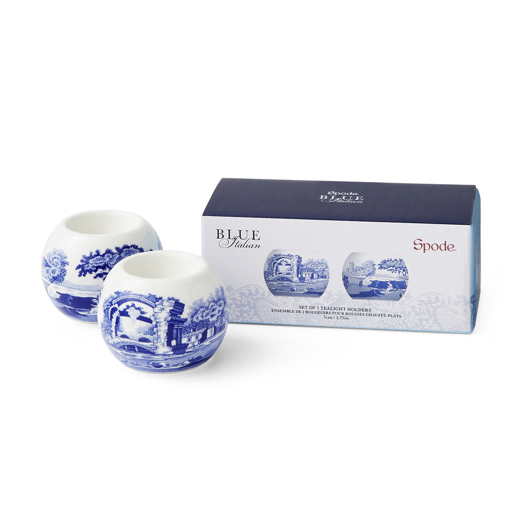 Spode Blue Italian - Tealight Holders - 6cm (Set of 2)