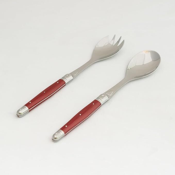 Jean Dubost Laguiole Maison - 2pc Salad Server Set Red Mixed Colours