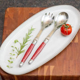 Jean Dubost Laguiole Maison - 2pc Salad Server Set Red Mixed Colours