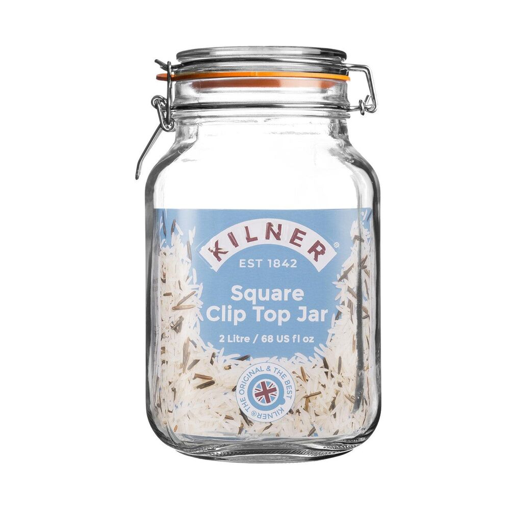 Kilner Square Clip Top Jar - 2 Litre