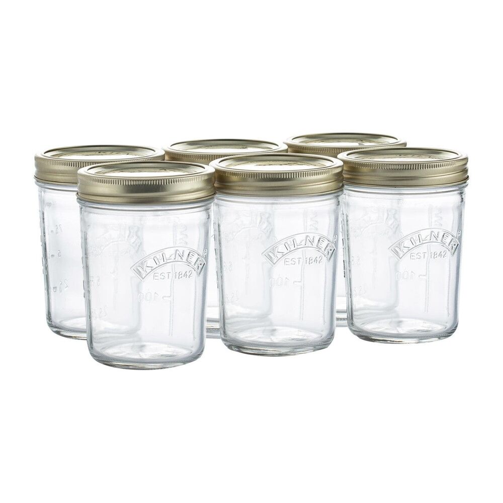 Kilner Wide Mouth Preserve Jars - Pack of 6 350ml