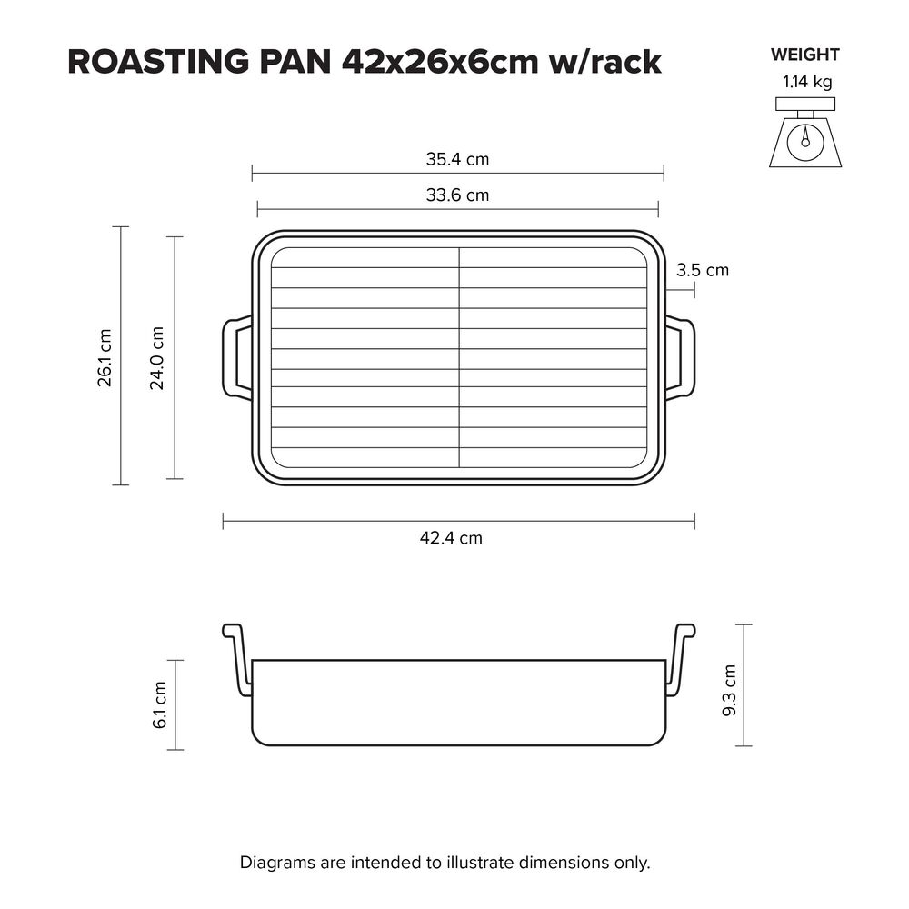 Scanpan - Impact Roaster With Rack - 42cm x 26cm x 11cm